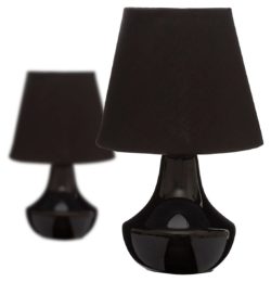 Set of 2 Ceramic Table Lamps - Black.